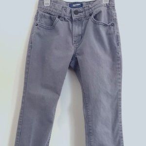 Old Navy Boys Gray Five- Pocket Snap On Pants